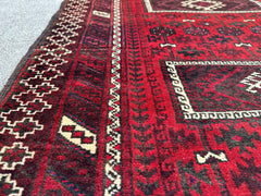 3'3 x 6'2 Handmade Vintage Afghan rug with bold geometric pattern - Nomad Hues