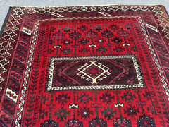 3'3 x 6'2 Handmade Vintage Afghan rug with bold geometric pattern - Nomad Hues