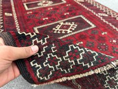 3'3 x 6'2 Handmade Vintage Afghan rug with bold geometric pattern - Nomad Hues