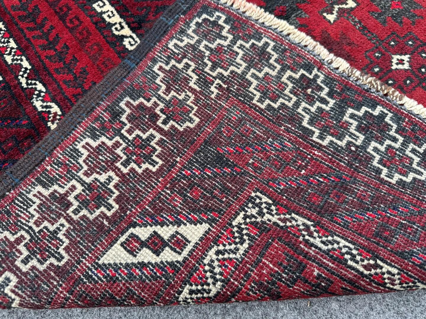 3'3 x 6'2 Handmade Vintage Afghan rug with bold geometric pattern - Nomad Hues