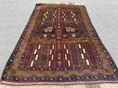 2'10 x 4'8 beautiful handmade Afghan Pictroial rug - Nomad Hues