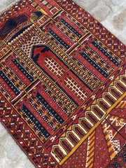 Turkomen tekke handmade wool rug