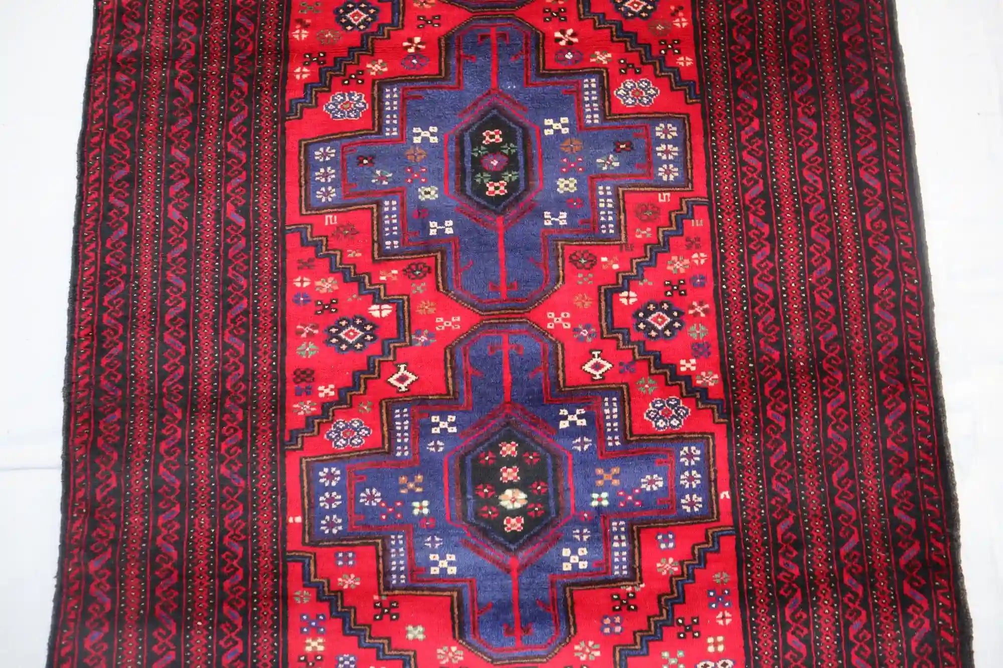 3'9 x 6'10 Afghan Tribal Belouch wool rug - Nomad Hues