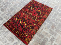 Handmade Afghan Tribal Rug - Geometric Design - Nomad Hues