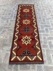 Handmade Afghan Runner Rug - Traditional Design - Nomad Hues