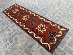 Handmade Afghan Runner Rug - Traditional Design - Nomad Hues