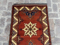 Handmade Afghan Runner Rug - Traditional Design - Nomad Hues