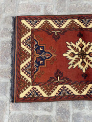 Handmade Afghan Runner Rug - Traditional Design - Nomad Hues