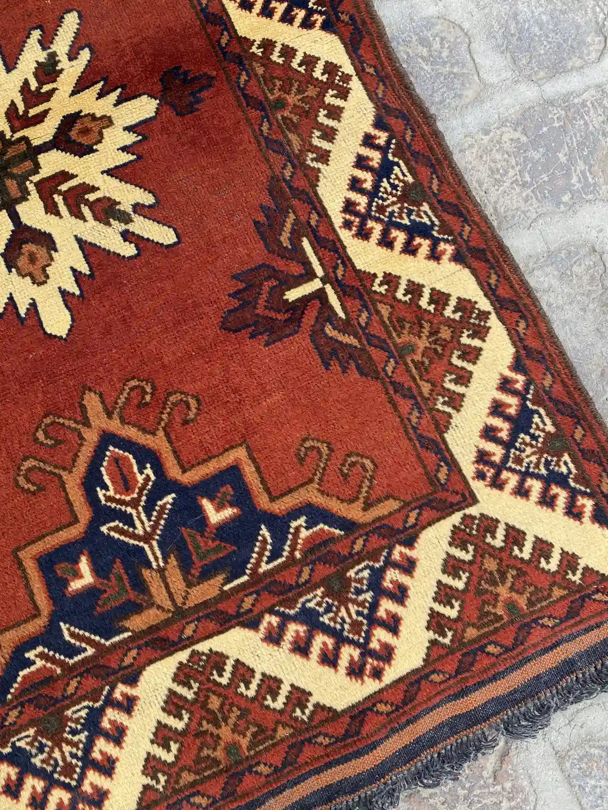 Handmade Afghan Runner Rug - Traditional Design - Nomad Hues