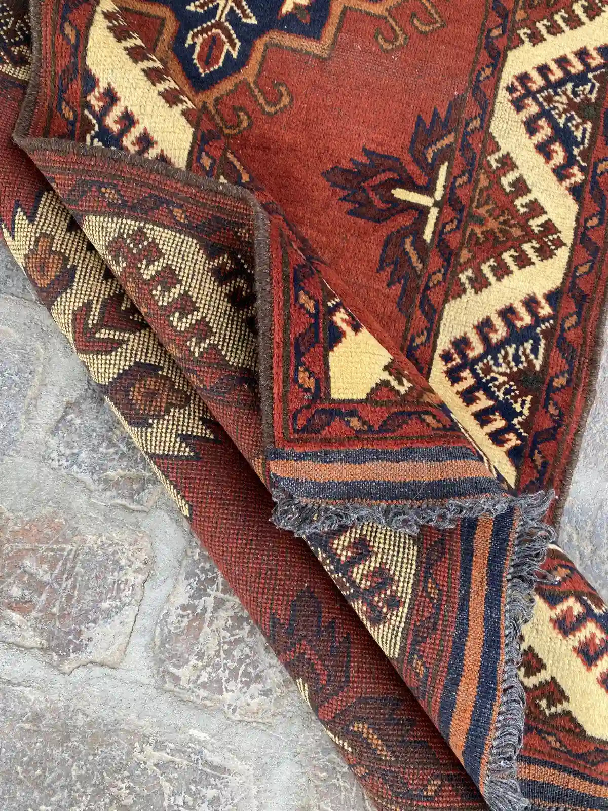 Handmade Afghan Runner Rug - Traditional Design - Nomad Hues