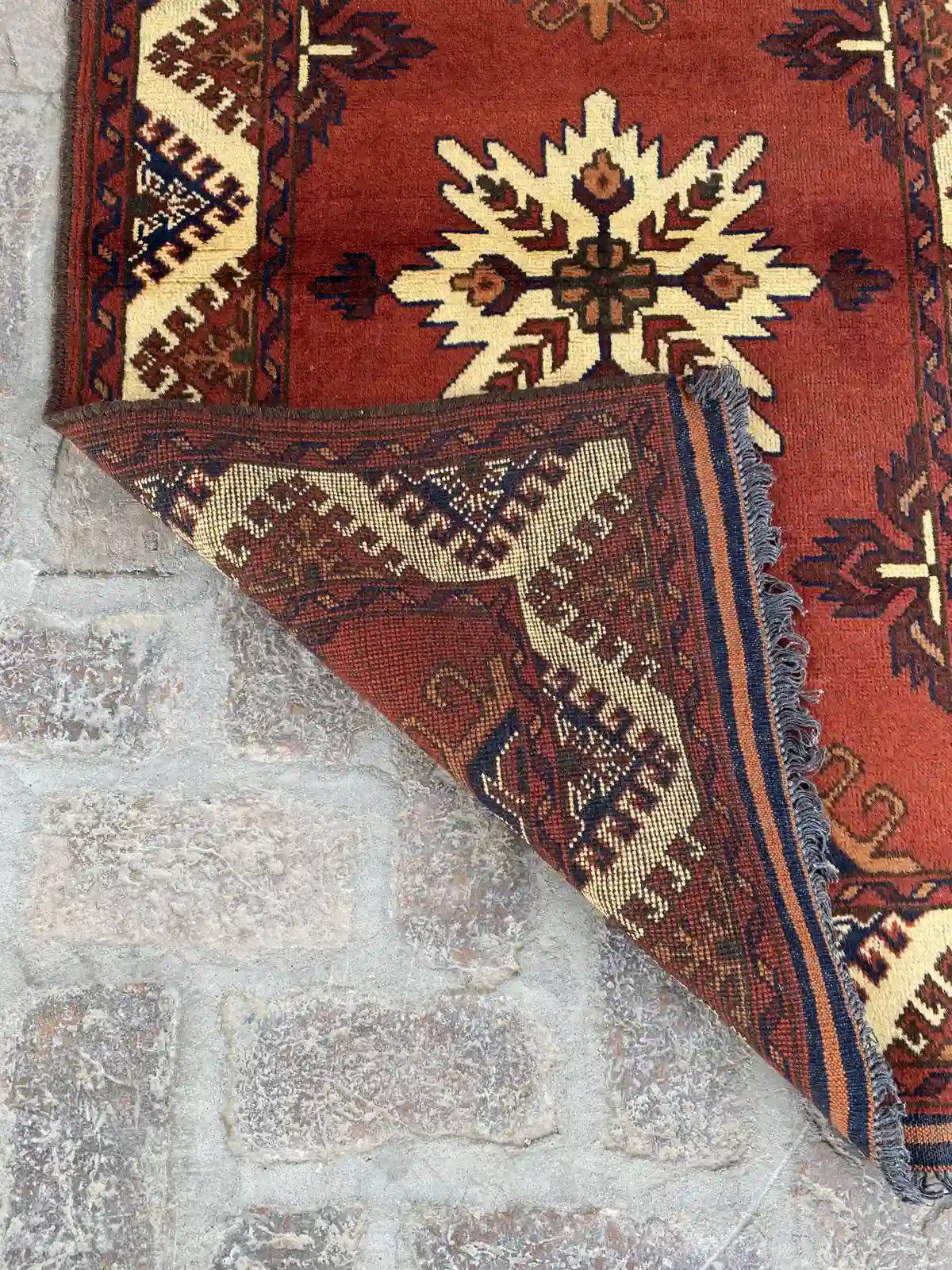 Handmade Afghan Runner Rug - Traditional Design - Nomad Hues