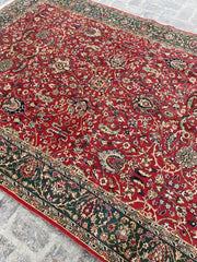 Handmade Persian Rug - 6'6" x 9'8" - Floral and Medallion Pattern - Nomad Hues