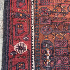 Authentic Afghan Hand-Knotted Wool Rug – Traditional Geometric Design - Nomad Hues