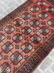 Vintage Afghan Belouch Filpai Rug – Elegant Pattern, 4.0 x 7.1 ft - Nomad Hues