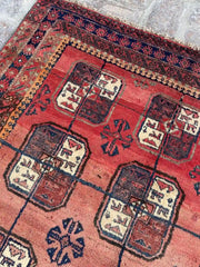 Vintage Afghan Belouch Filpai Rug – Elegant Pattern, 4.0 x 7.1 ft - Nomad Hues