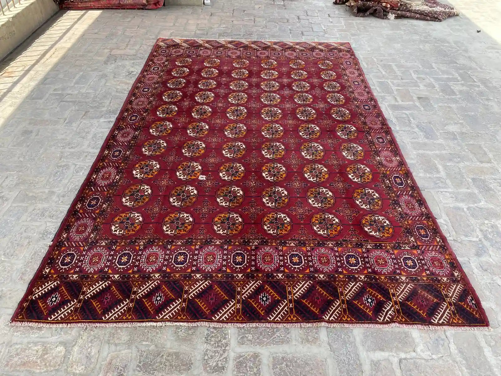 Stunning Hand Knotted Turkoman Tekke Rug - 6.9' x 10.9' - Nomad Hues