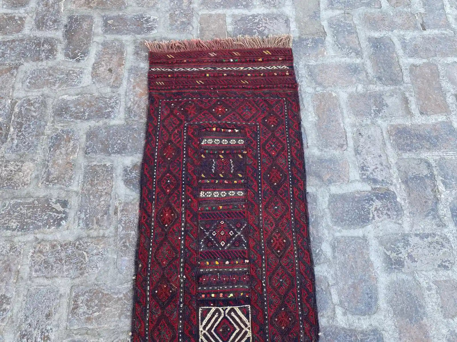 Handwoven Afghan Adreskan Kilim Runner - 1'10 x 11'10 - Nomad Hues