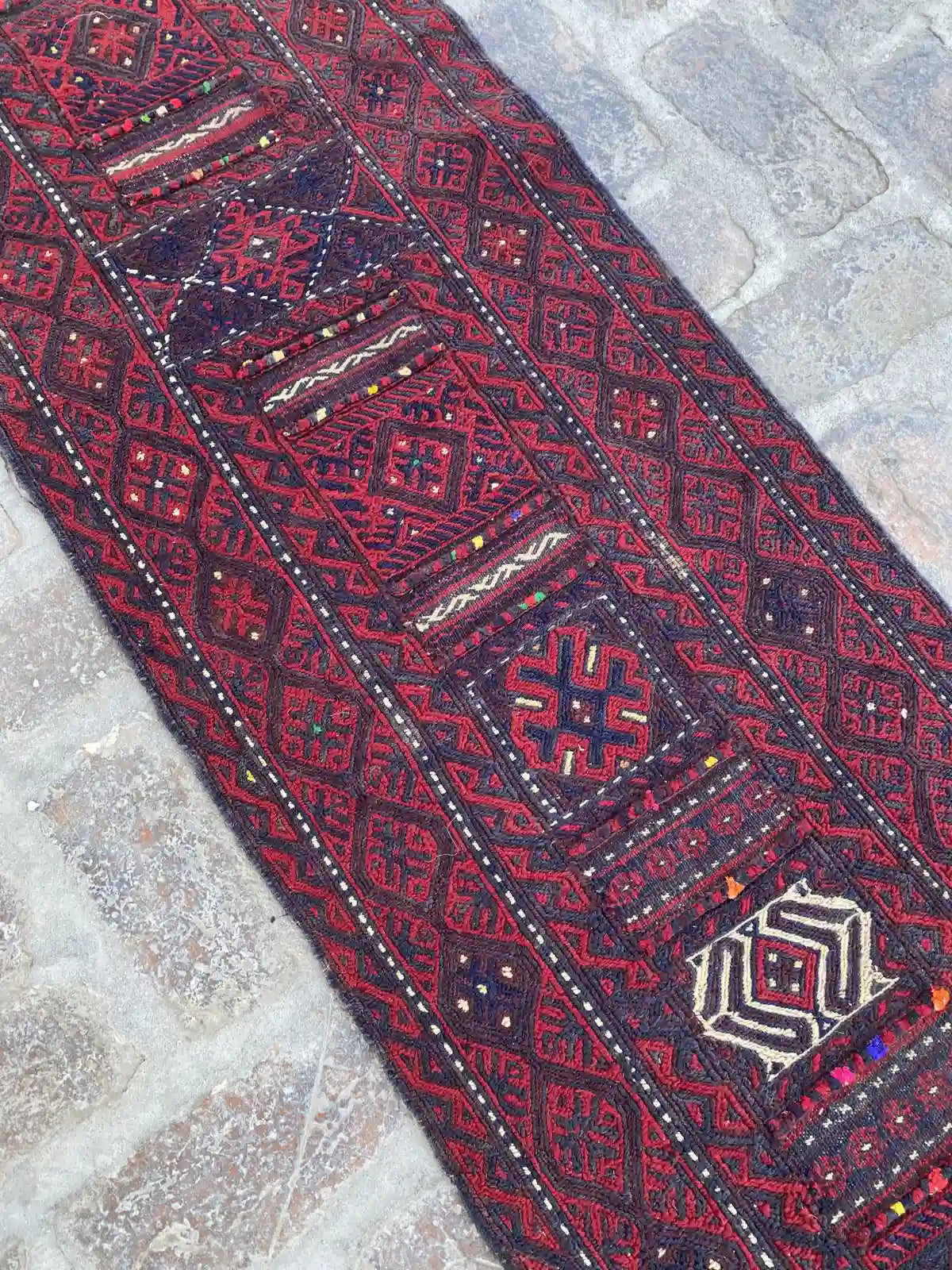 Handwoven Afghan Adreskan Kilim Runner - 1'10 x 11'10 - Nomad Hues