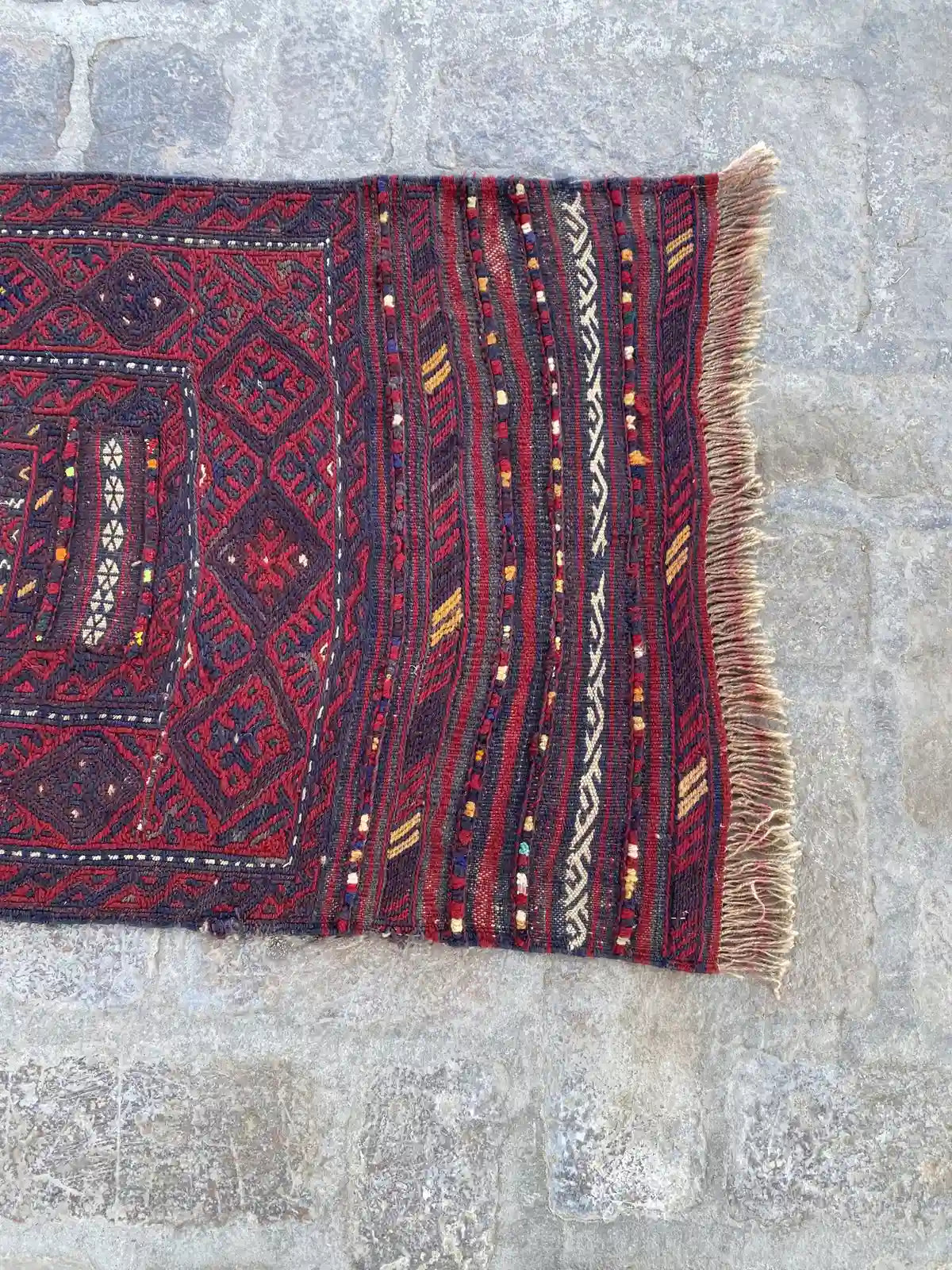 Handwoven Afghan Adreskan Kilim Runner - 1'10 x 11'10 - Nomad Hues