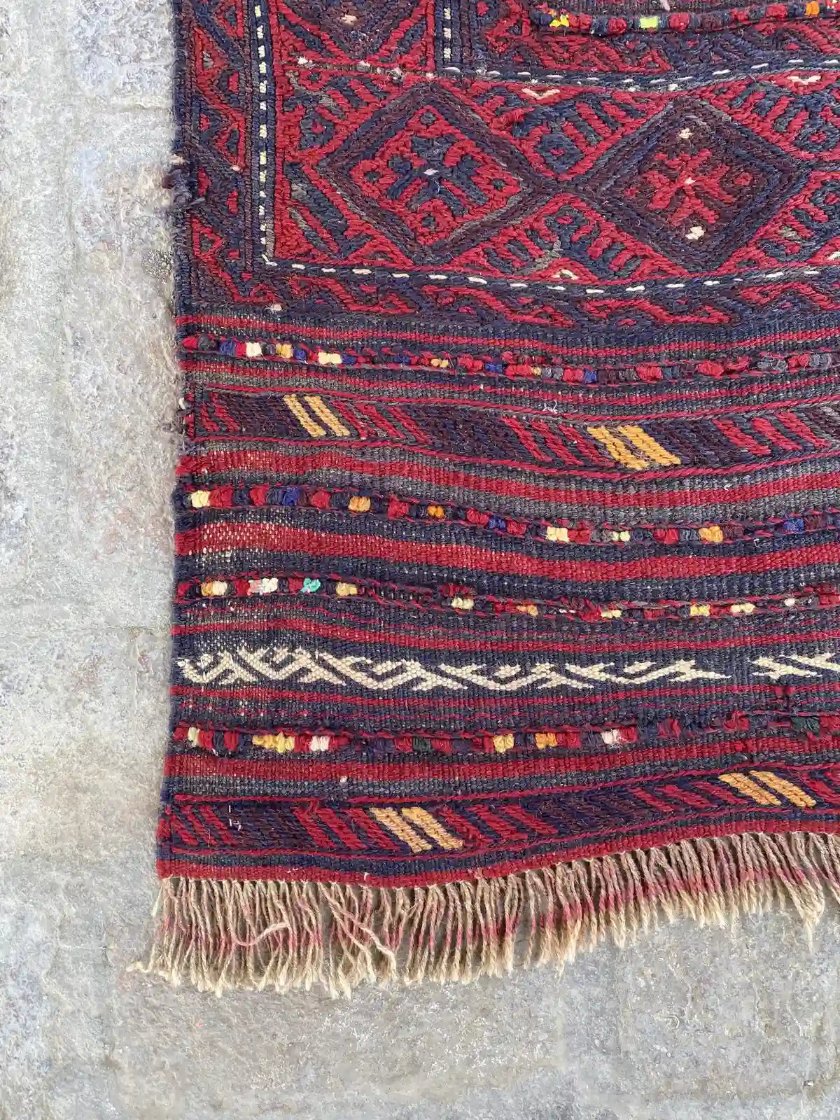 Handwoven Afghan Adreskan Kilim Runner - 1'10 x 11'10 - Nomad Hues