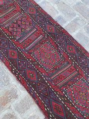 Handwoven Afghan Adreskan Runner - 2'1 x 10'4 - Nomad Hues