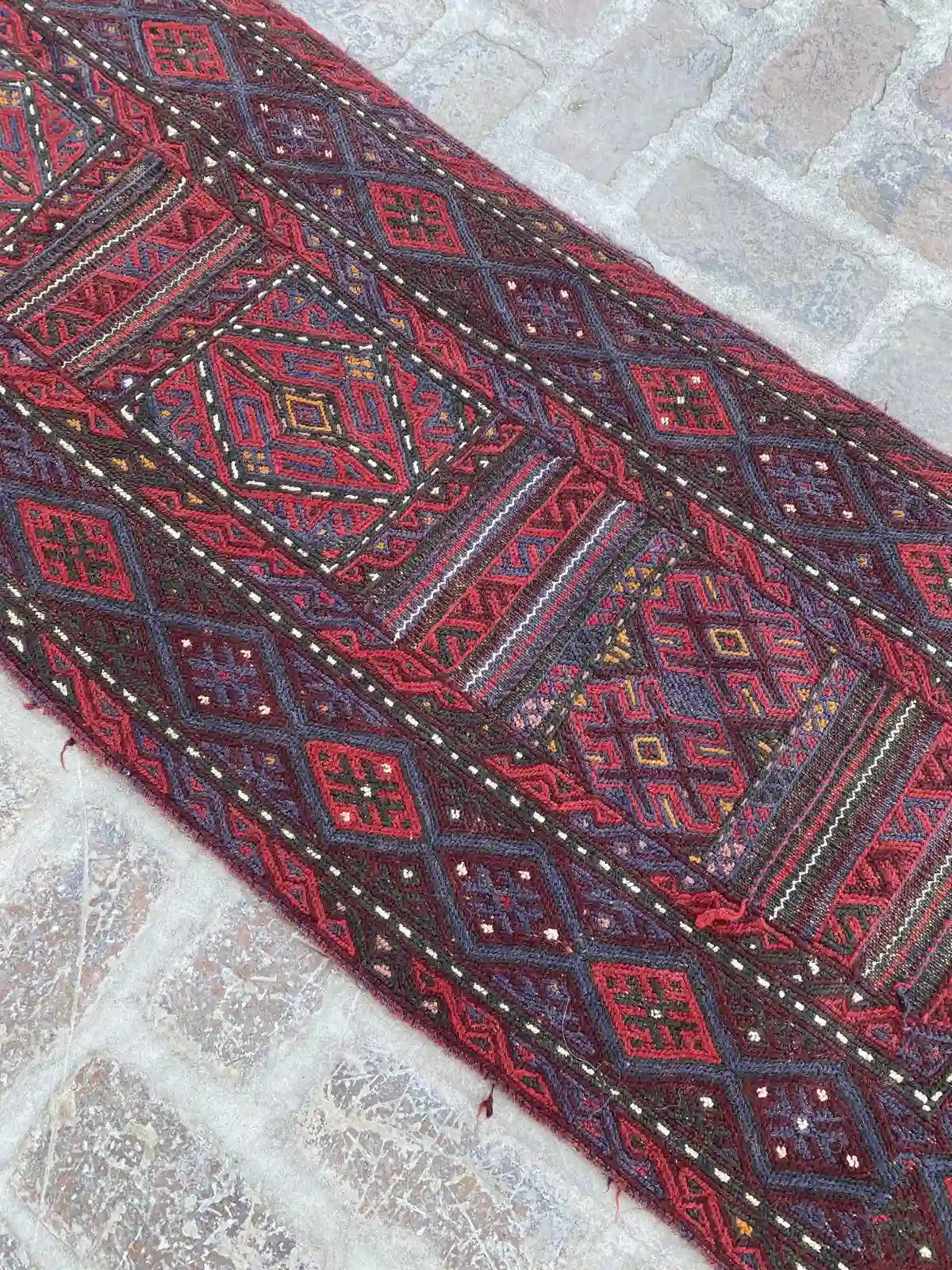 Handwoven Afghan Adreskan Runner - 2'1 x 10'4 - Nomad Hues