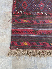 Handwoven Afghan Adreskan Runner - 2'1 x 10'4 - Nomad Hues