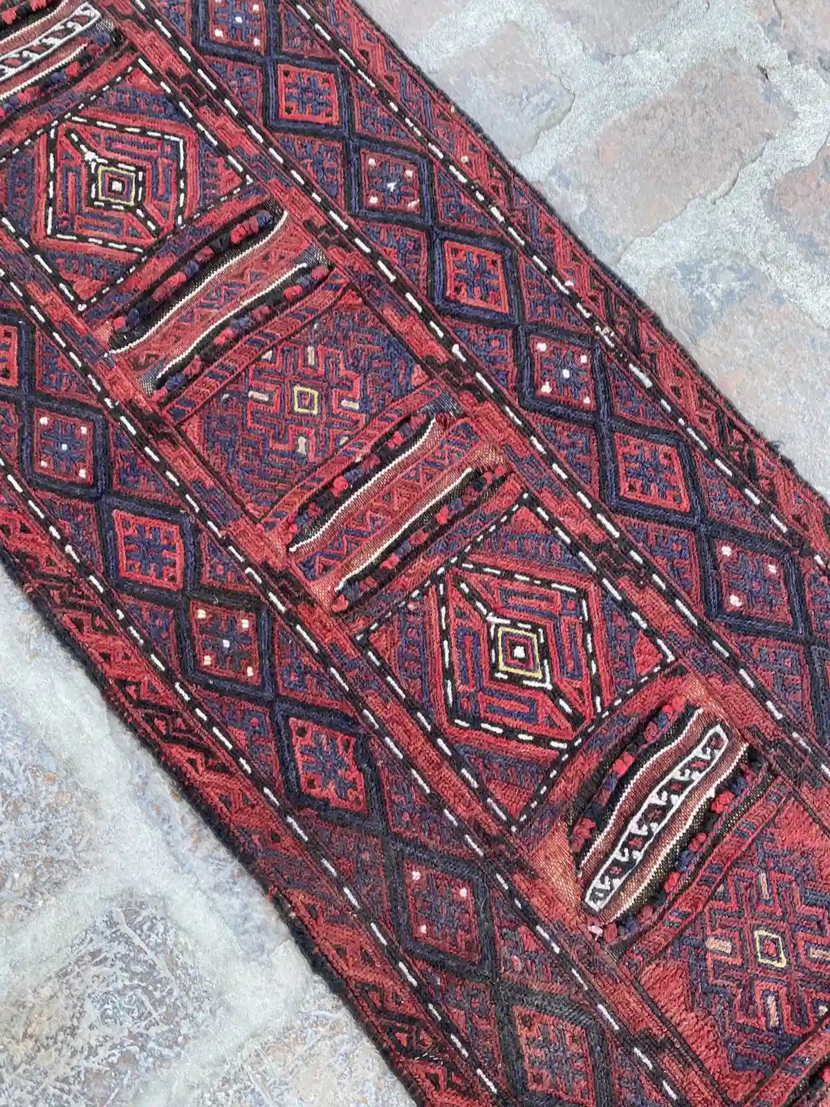 Handwoven Afghan Adreskan Runner - Unique Tribal Design - Nomad Hues