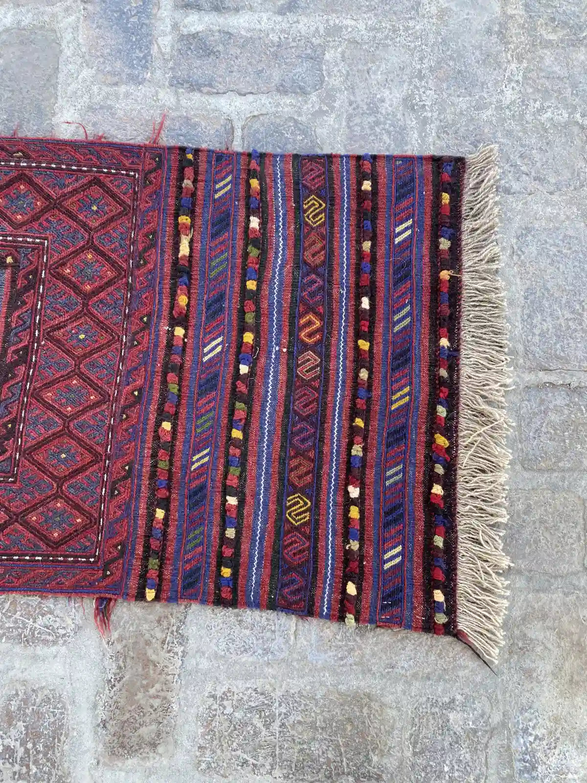 Handwoven Afghan Adreskan Kilim Runner - 2'1 x 10'3 - Nomad Hues