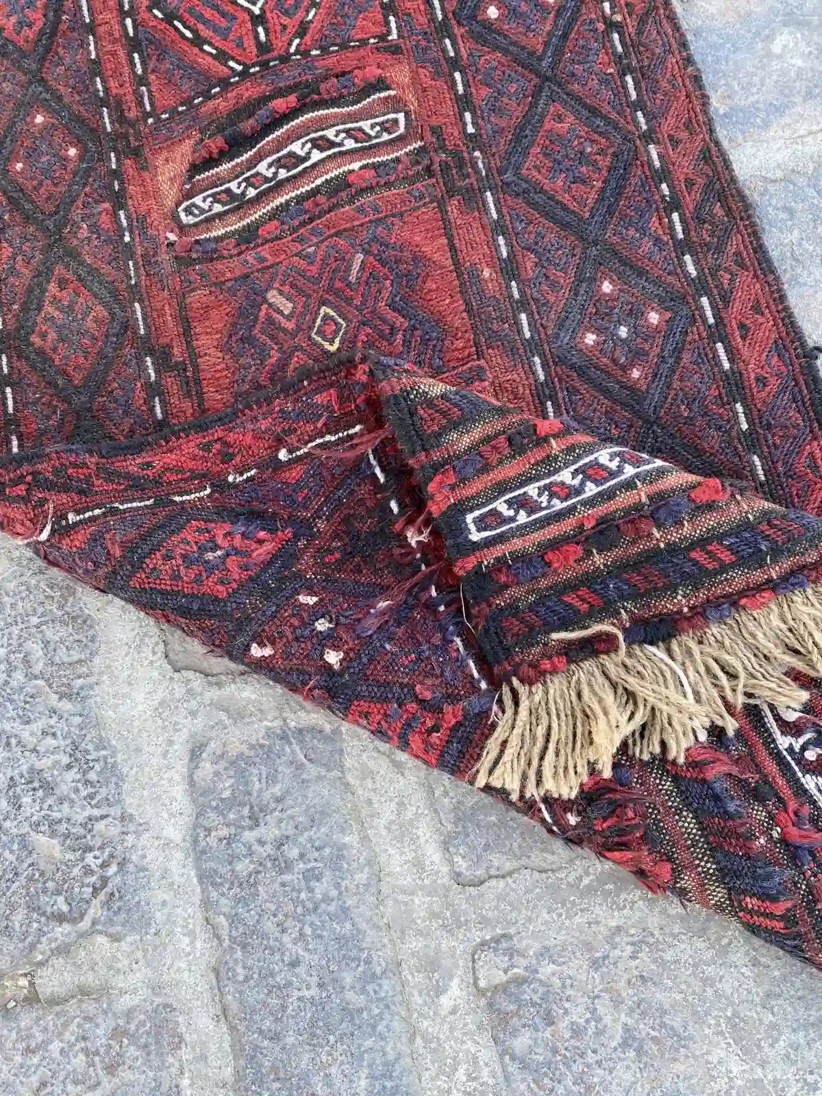 Handwoven Afghan Adreskan Runner - Unique Tribal Design - Nomad Hues