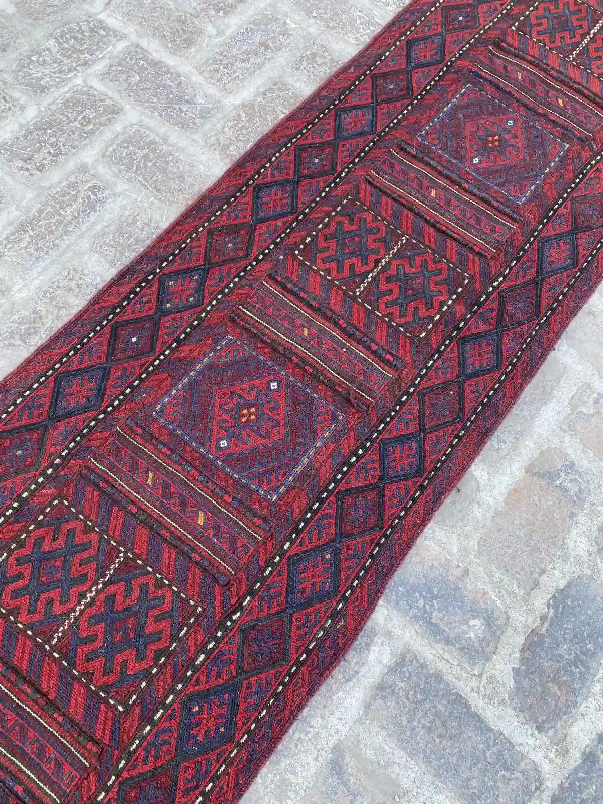 Adreskan kilim runner Traditional Geometric Pattern - Nomad Hues