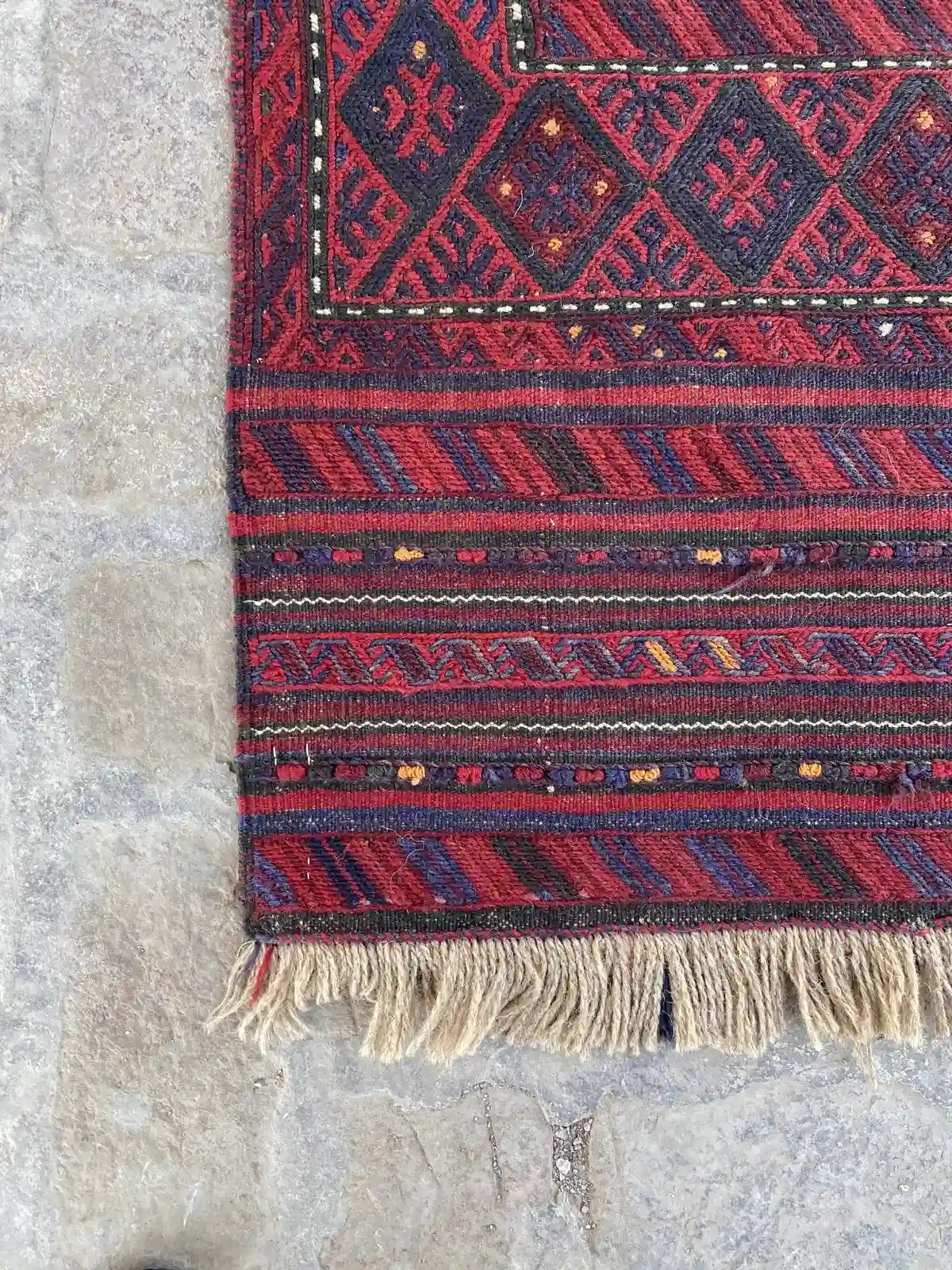 Adreskan kilim runner Traditional Geometric Pattern - Nomad Hues