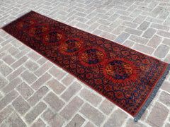 Handmade Afghan Ersari Hallway Runner Rug - 2.5ft x 9.4ft - Nomad Hues