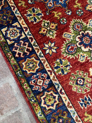 Handmade Afghan Kazak Hallway Runner Rug, 2.6ft x 10ft - Nomad Hues