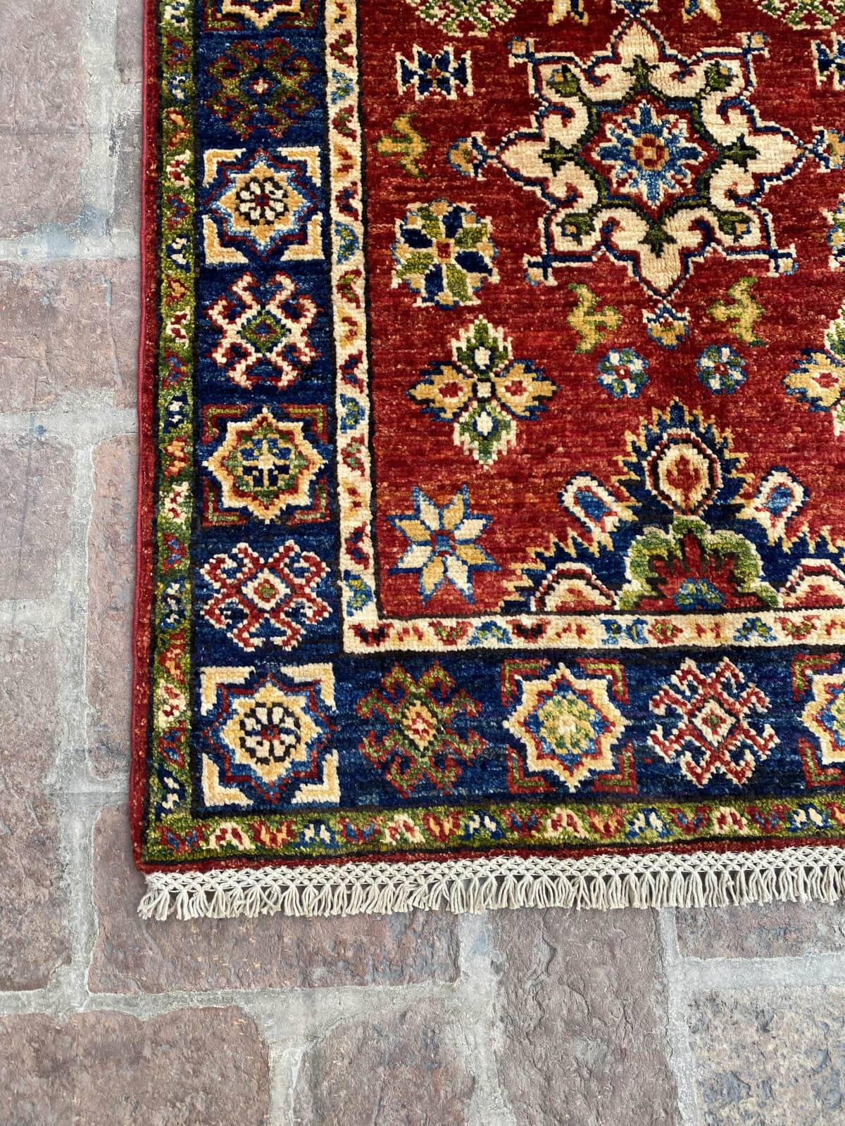 Handmade Afghan Kazak Hallway Runner Rug, 2.6ft x 10ft - Nomad Hues