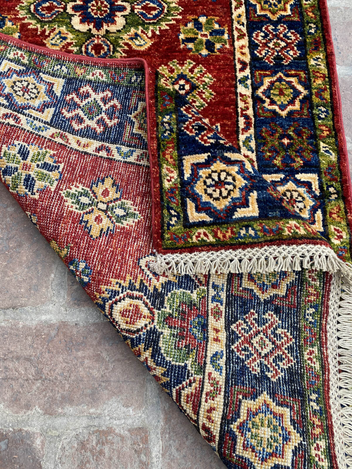 Handmade Afghan Kazak Hallway Runner Rug, 2.6ft x 10ft - Nomad Hues