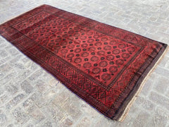 Elegant Hand-knotted Afghan Rug - 5' x 10.2' - Nomad Hues