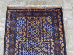 Blue Vintage Afghan Wool Rug - Nomad Hues