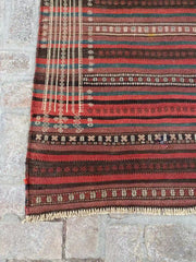 Handwoven Afghan Darzi Kilim Rug - 5'4" x 11'0" - Nomad Hues