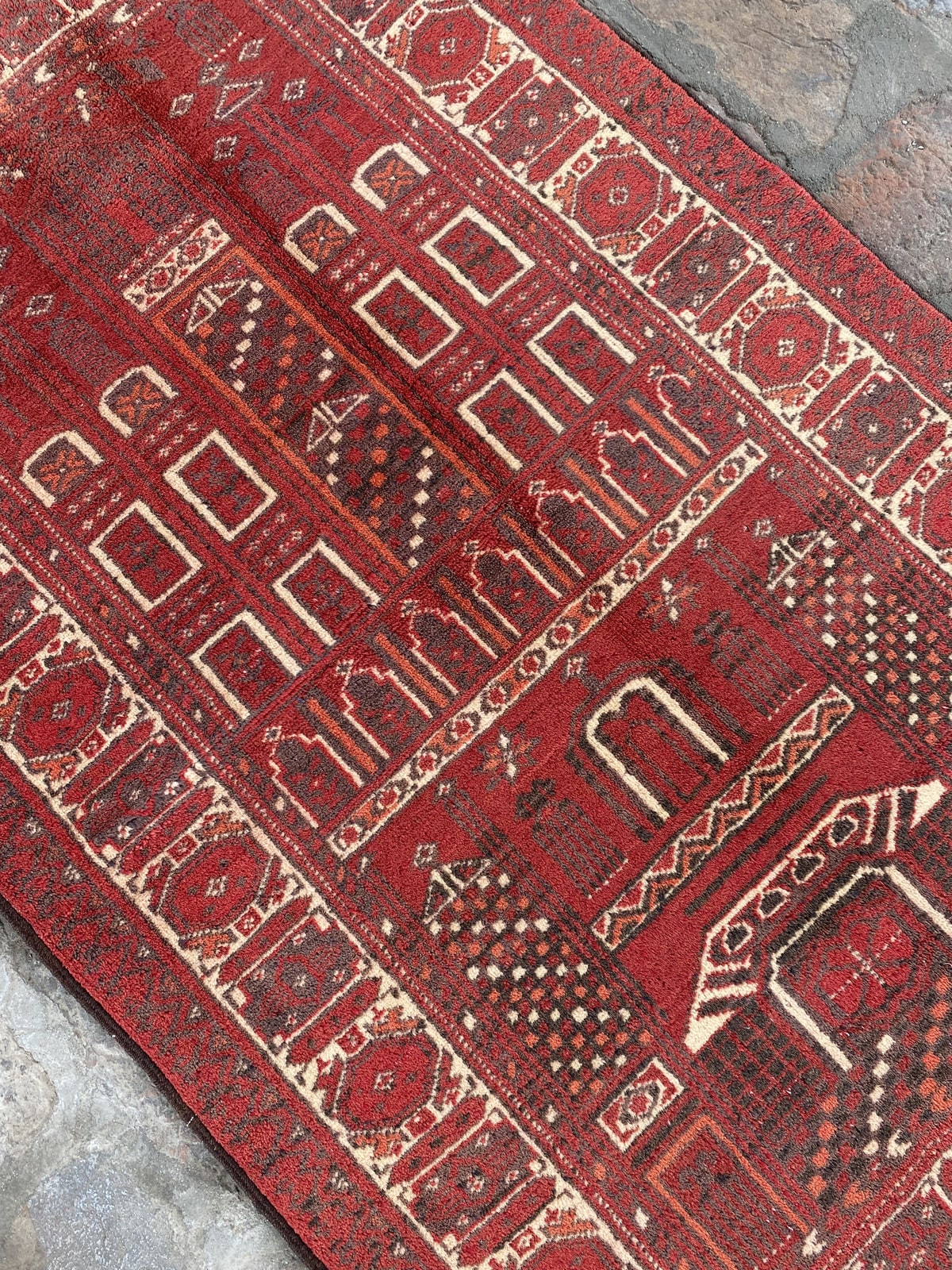 Afghan vintage handmade prayer rug