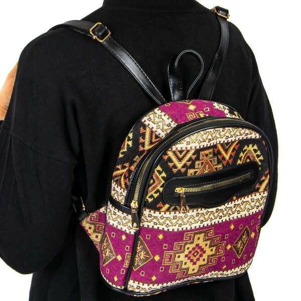 Purple & Navy blue Turkish tribal Travel backpak.