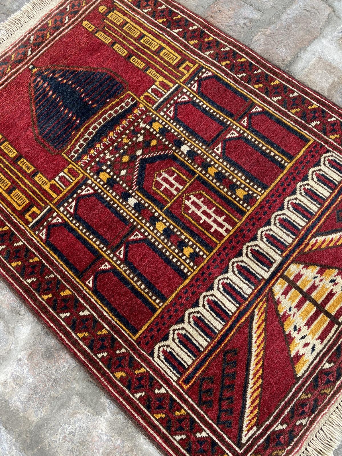 Turkmen Hand knotted Prayer Rug - Nomad Hues