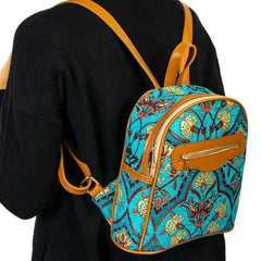 Turquoise Turkish tribal Travel backpak.