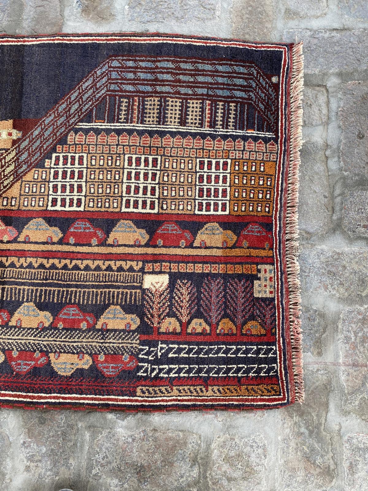 Unique Afghan Belouch Rug - Nomad Hues