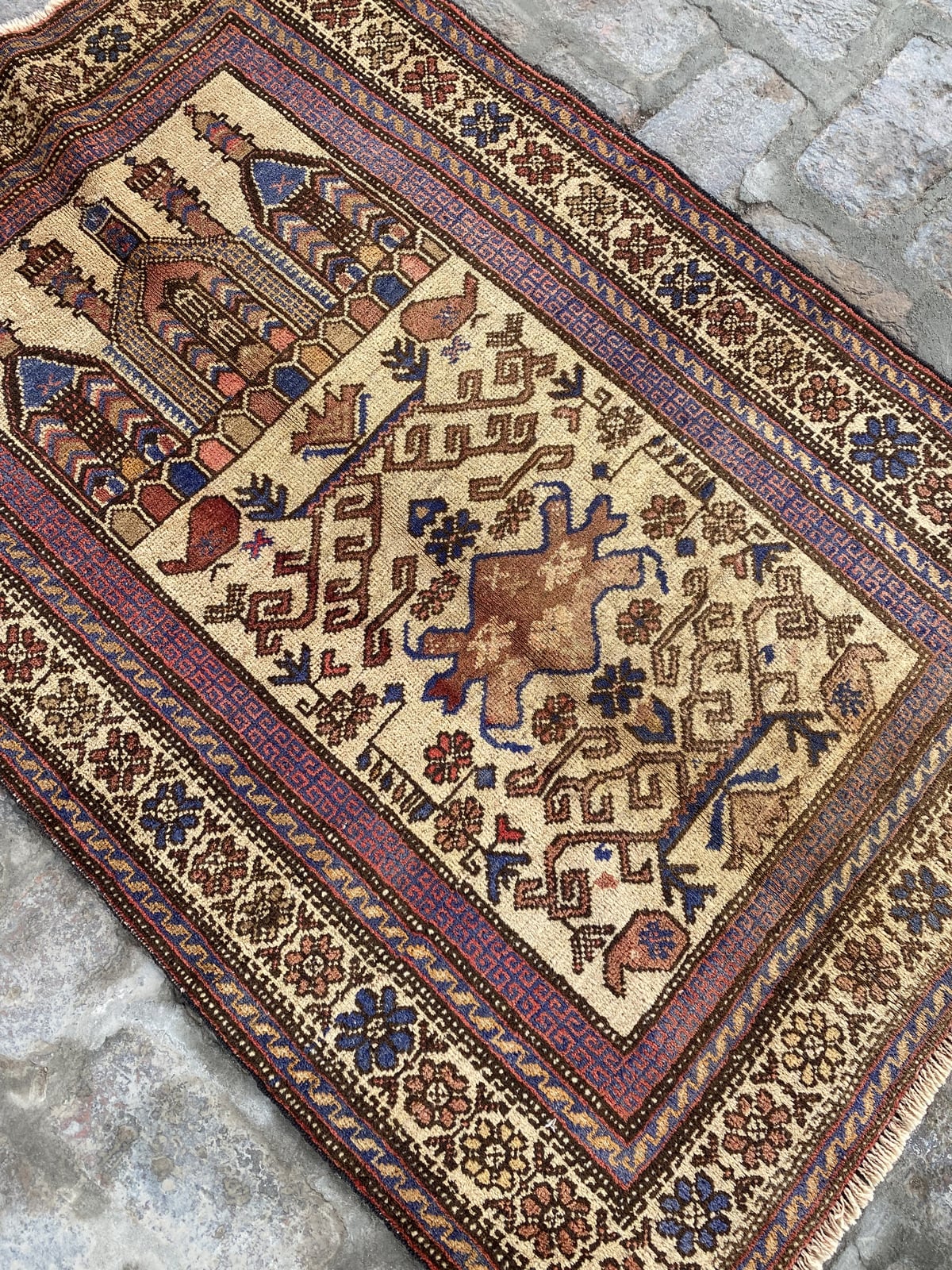 hand knotted afghan balouchi wool rug