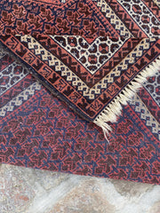 Vintage Afghan Tribal Prayer Rug - Authentic Cultural Carpet - Nomad Hues