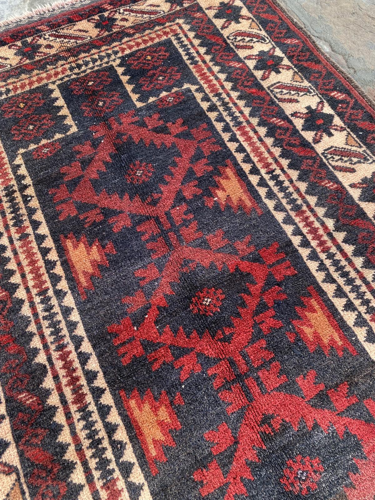 Vintage Afghan Wool Rug - Nomad Hues