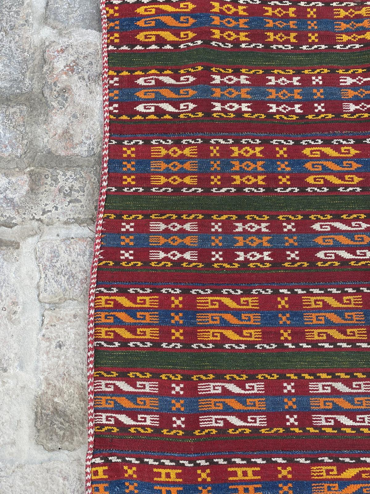 Vintage Uzbek Gajari Kilim - Authentic Handmade Rug - Nomad Hues