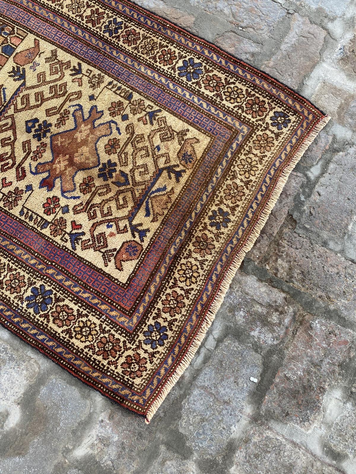 Vintgae Afghan Hand knotted Wool Rug - Nomad Hues